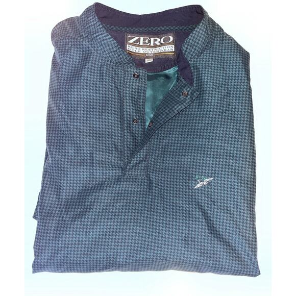 Vintage Zero Restriction Green Houndstooth Golf Windshirt Mens XL Pullover - Picture 8 of 8